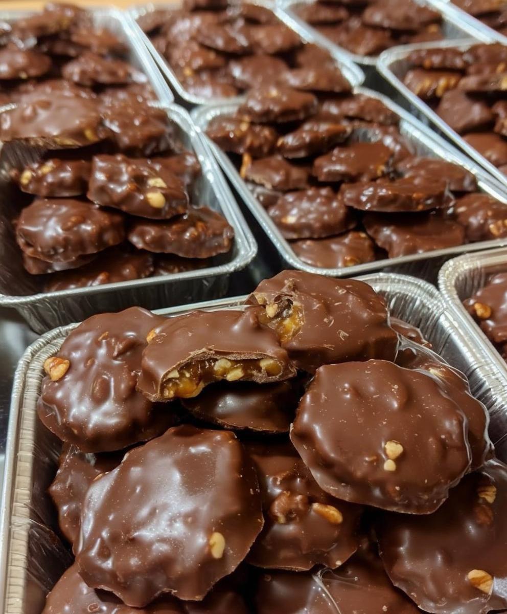 Homemade Turtle Candy With Pecans and Caramel