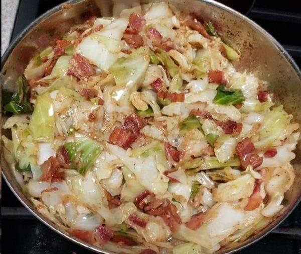 Fried Cabbage with Onions and Bacon