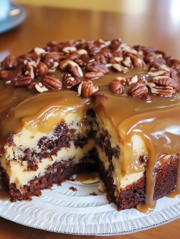 Turtle Caramel Cake