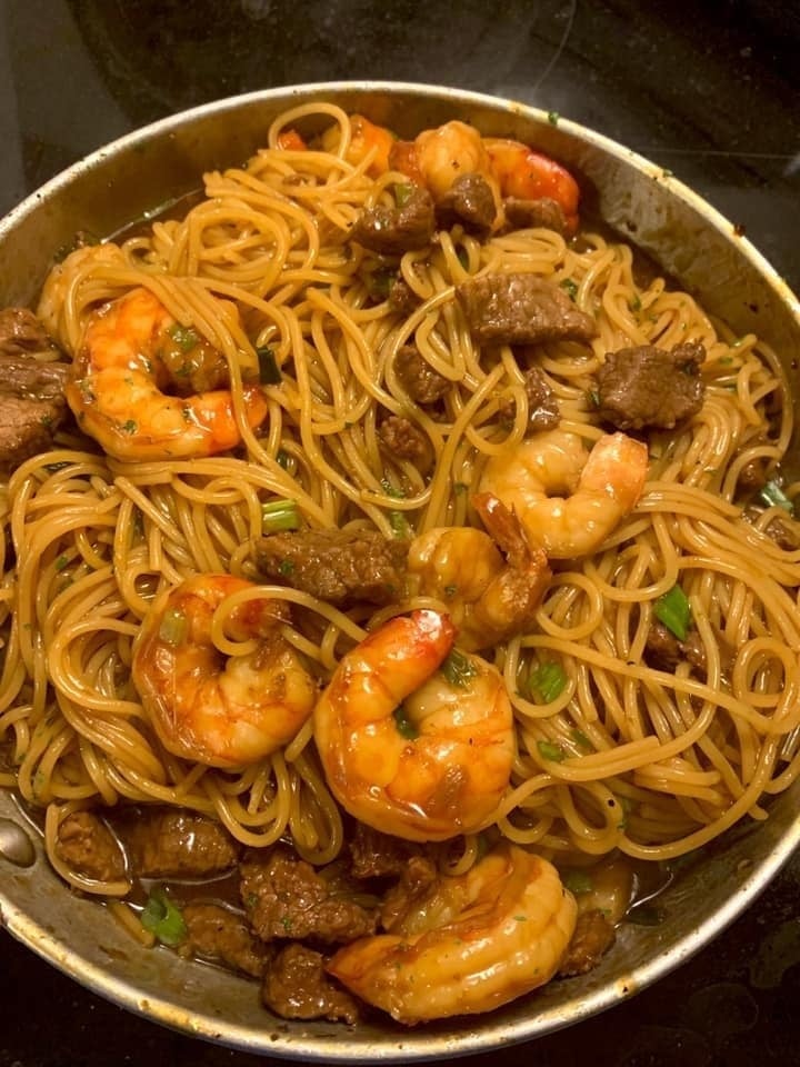 Steak and Shrimp Teriyaki Noodles