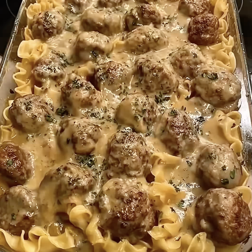 Swedish Meatball Noodle Bake