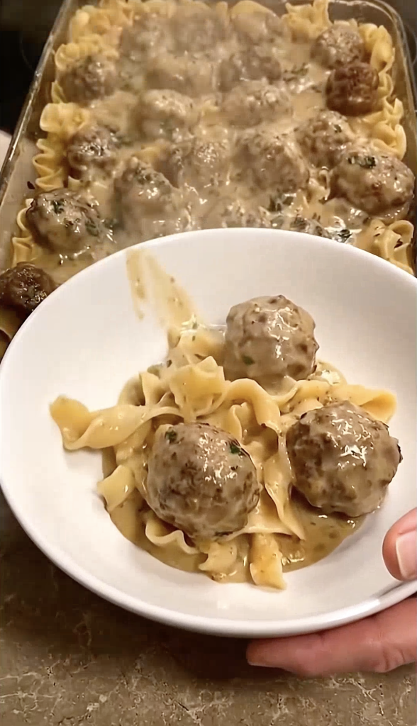 Swedish Meatball Noodle Bake