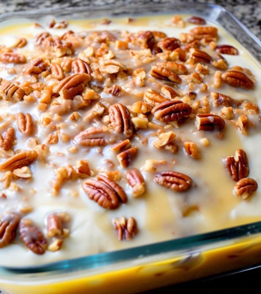 BUTTER PECAN PRALINE POKE CAKE
