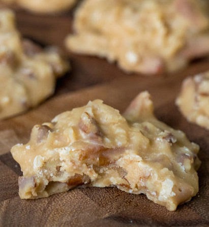 No Bake Coconut Pecan Praline Cookies