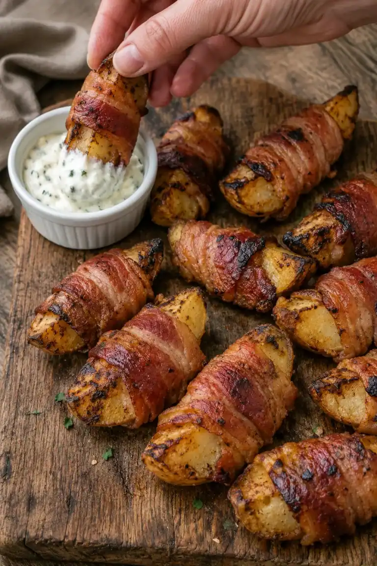 Bacon Wrapped Potato Wedges