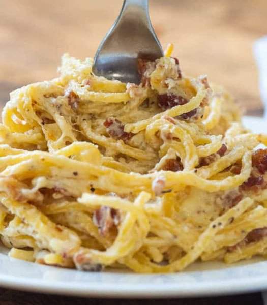 Bacon Cream Cheese Baked Spaghetti