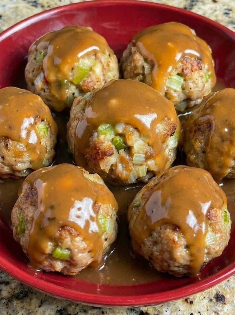 Leftover Turkey Stuffing Balls