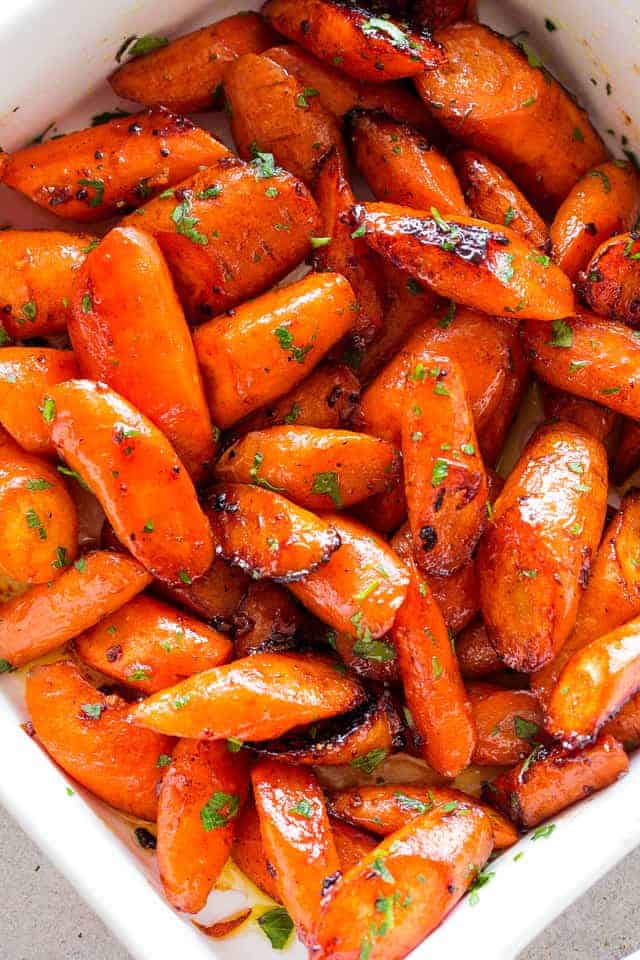 Honey Garlic Butter Roasted Carrots
