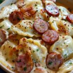 Crockpot Pierogi Casserole with Kielbasa