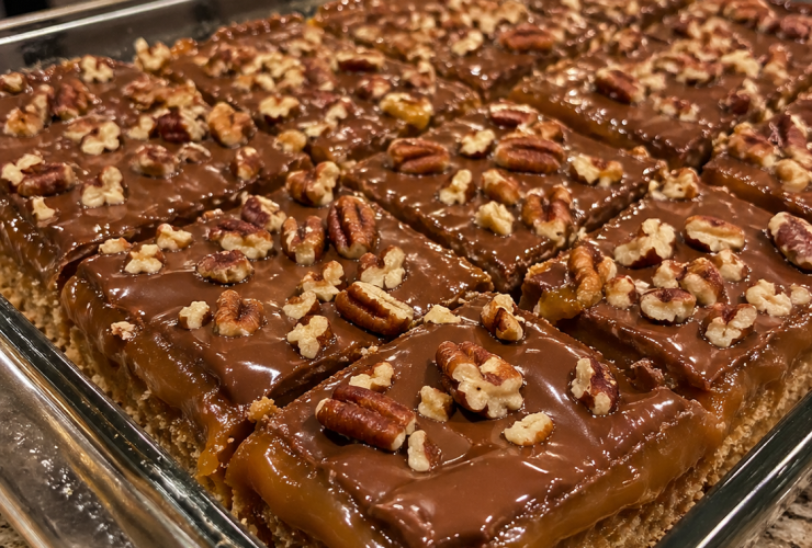 Caramel Chocolate Crunch Bars