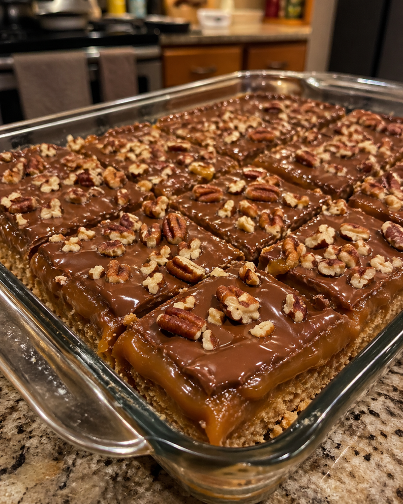 Caramel Chocolate Crunch Bars