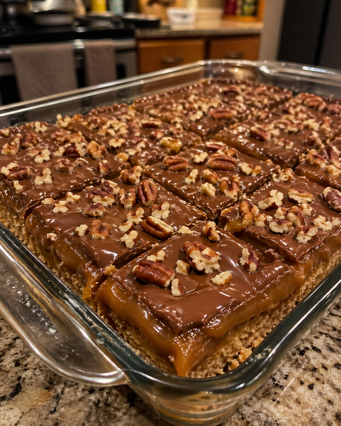 Caramel Chocolate Crunch Bars