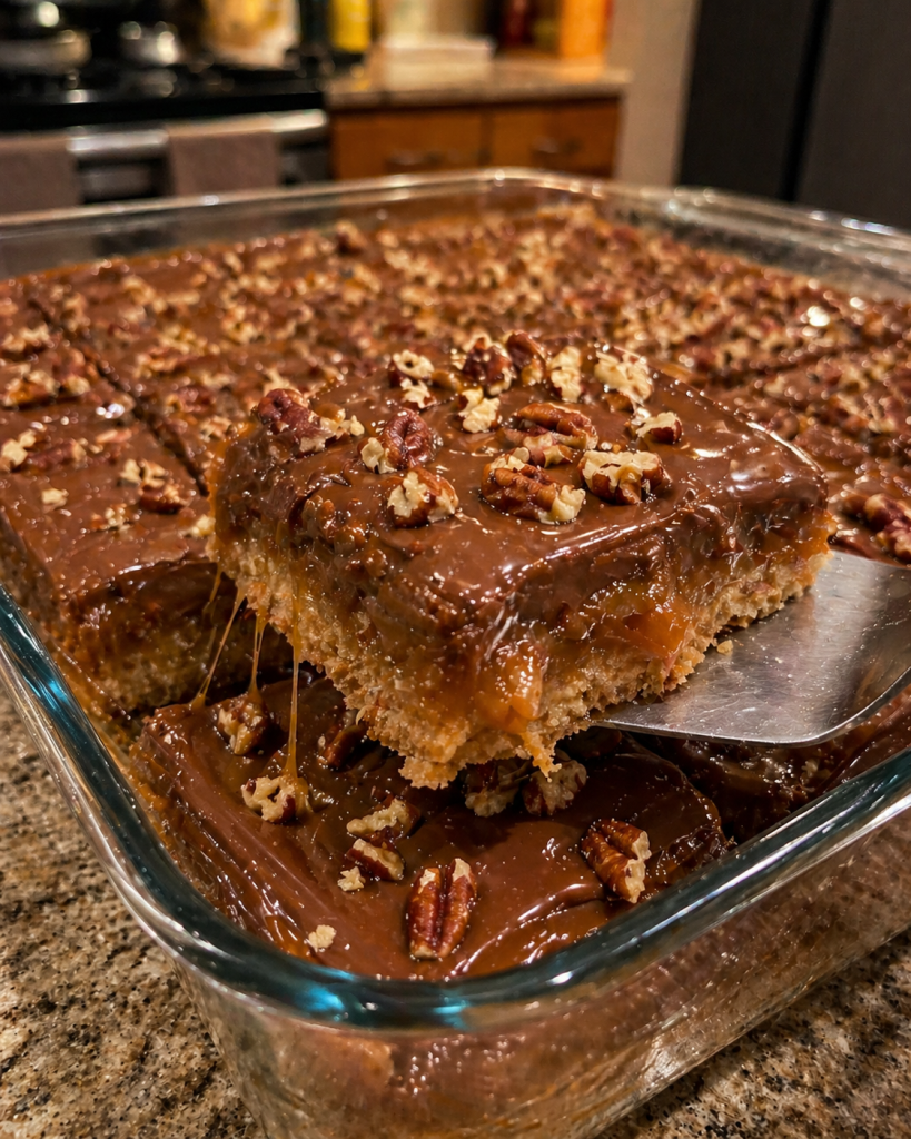 Caramel Chocolate Crunch Bars