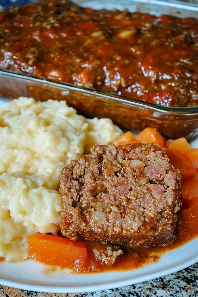 Meatloaf With A Tomato Beef Sauce
