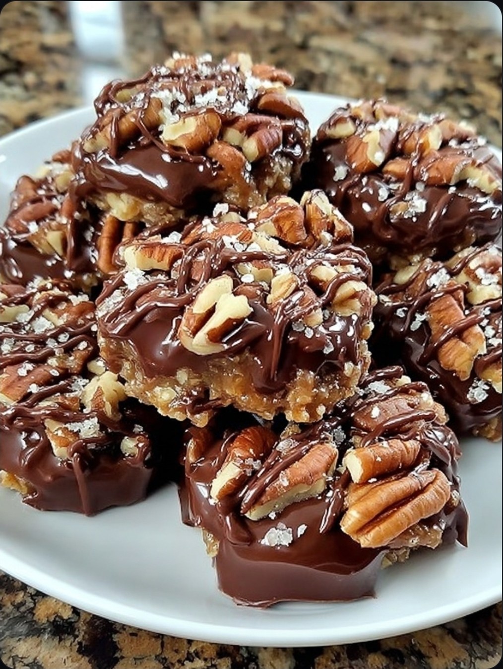 Chocolate Pecan Turtle Clusters