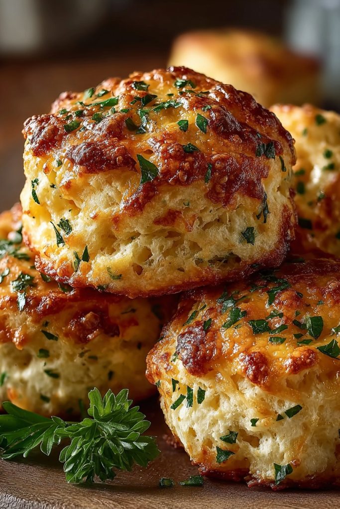 Crab Stuffed Cheddar Bay Biscuits with Lemon Butter
