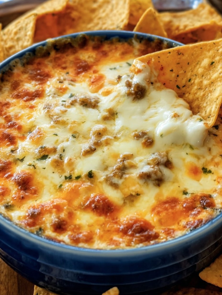 Hot Sausage Beer Cheese Dip