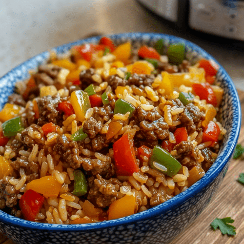 Beef and Pepper Rice Bowl