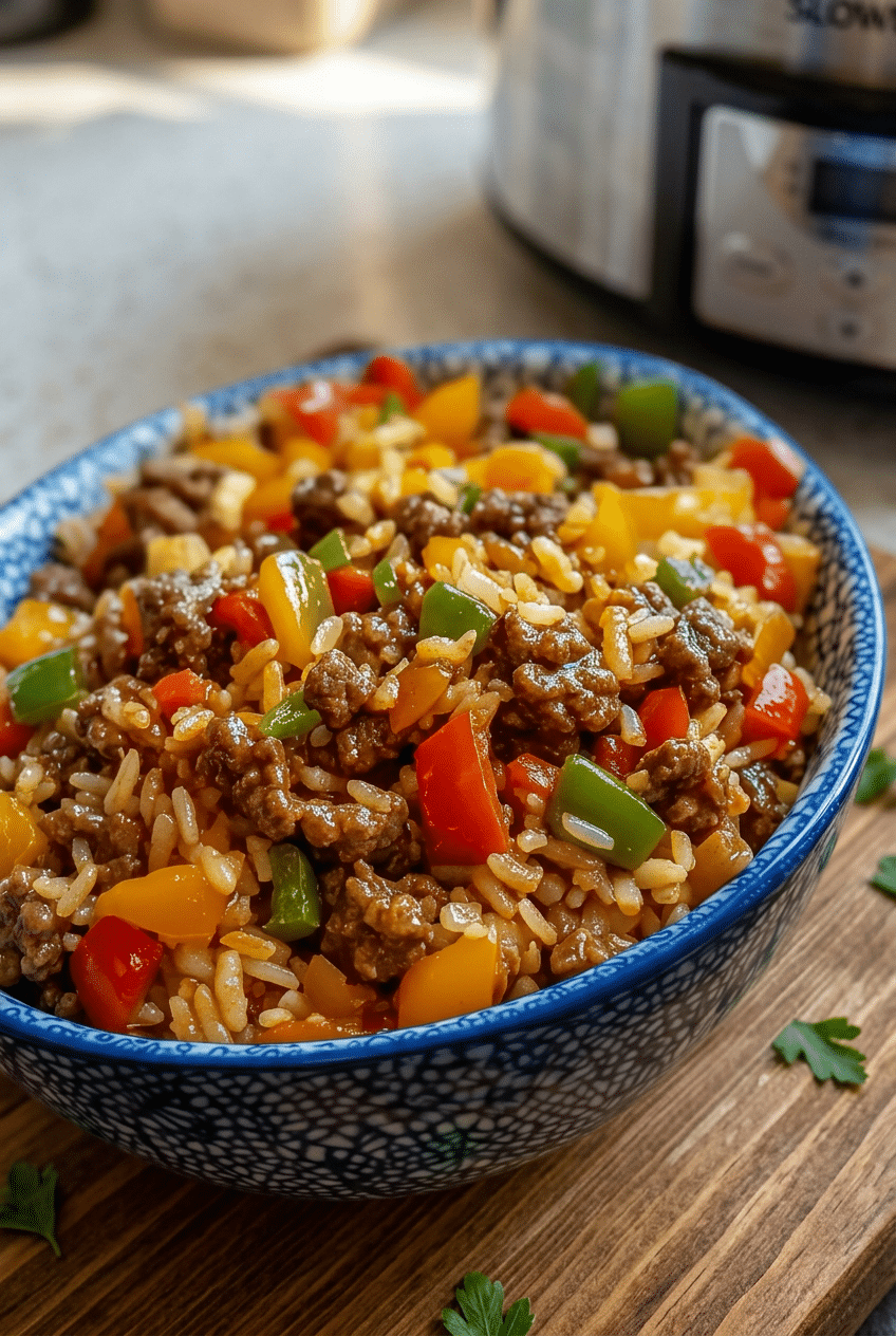 Beef and Pepper Rice Bowl
