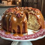 Butter Pecan Pound Cake with Caramel Glaze