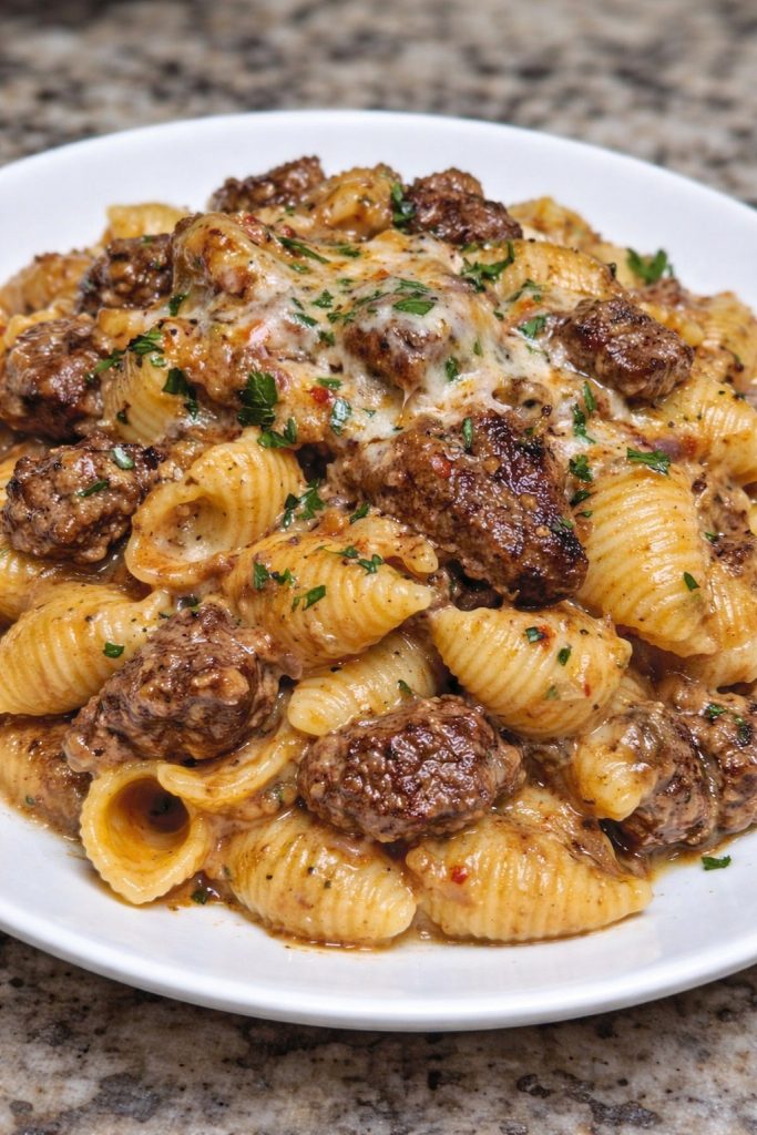 Creamy Paprika Steak Shells