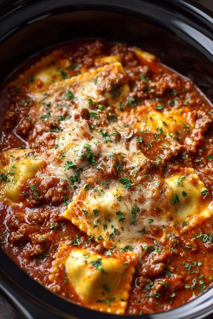 Crockpot Ravioli Casserole