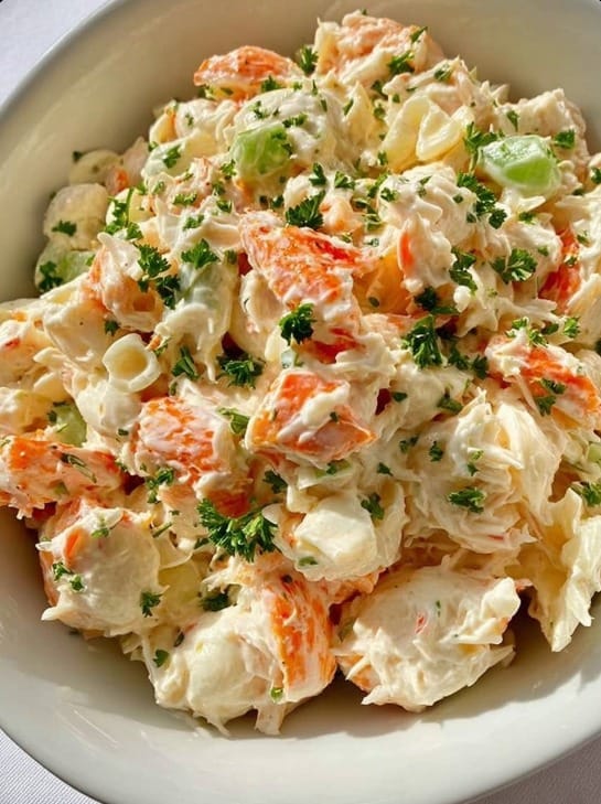 Creamy Seafood Salad with Imitation Crab
