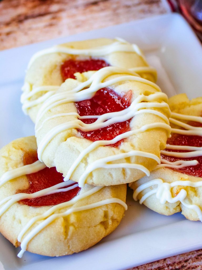 Raspberry Shortbread With A White Chocolate Drizzle