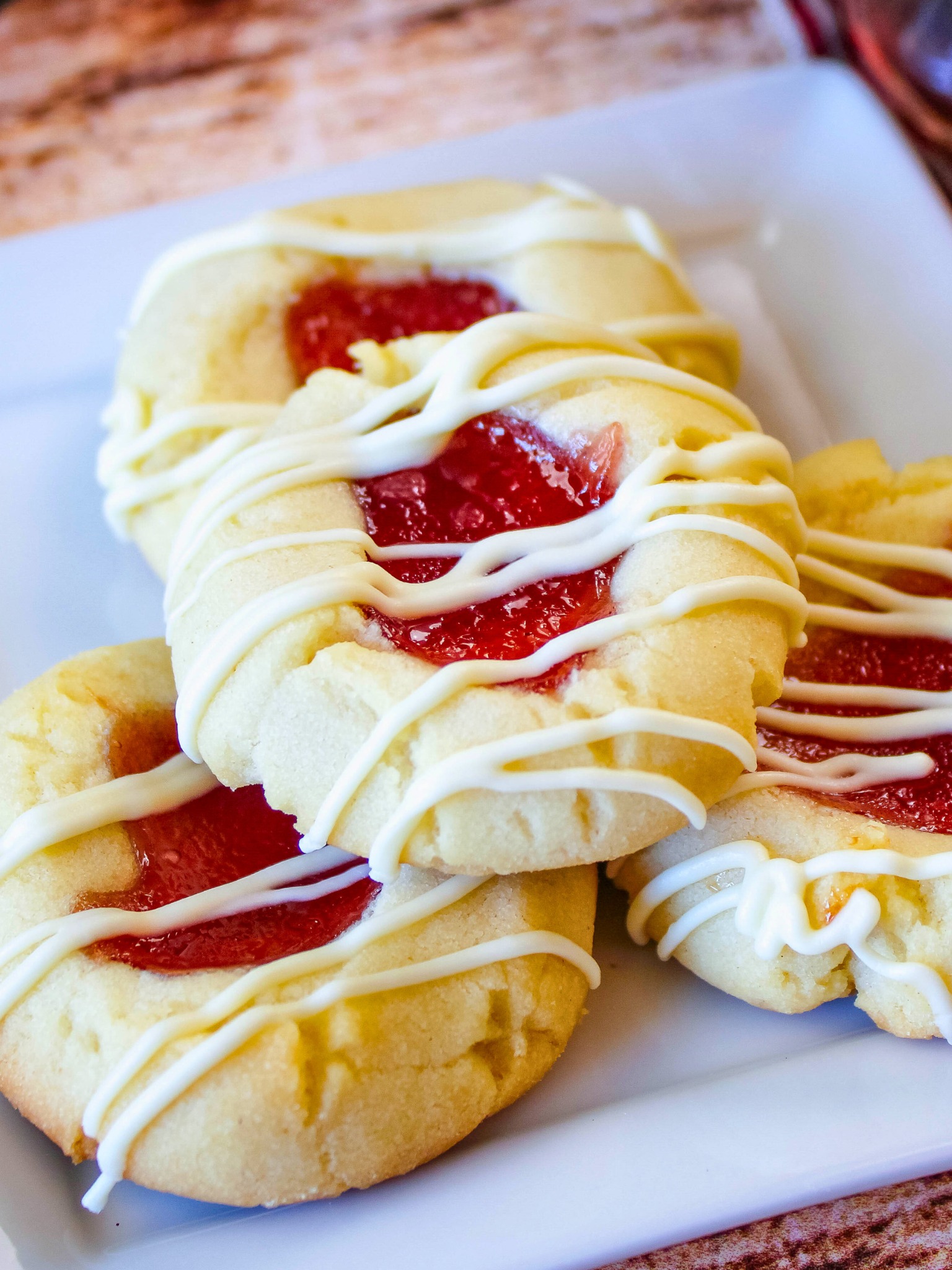 Raspberry Shortbread With A White Chocolate Drizzle