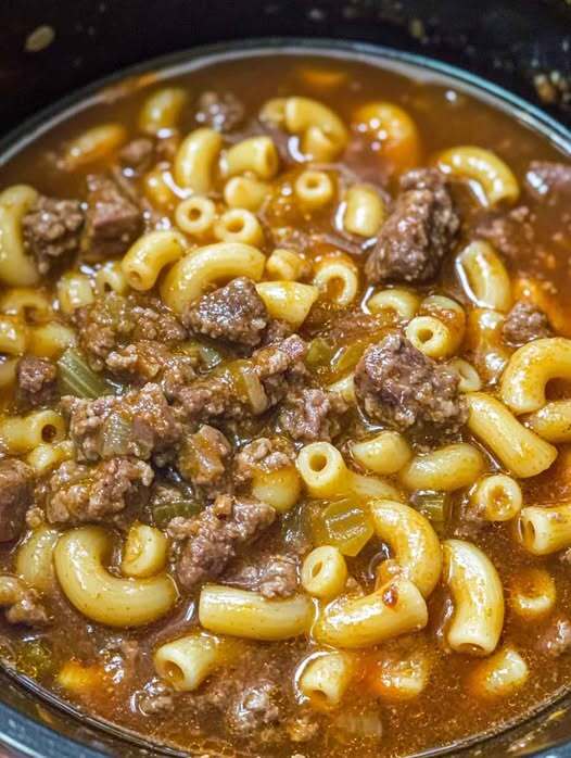 Beef Macaroni Soup
