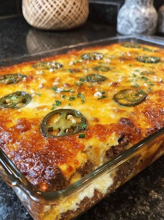 Jalapeño Popper Beef and Rice Casserole