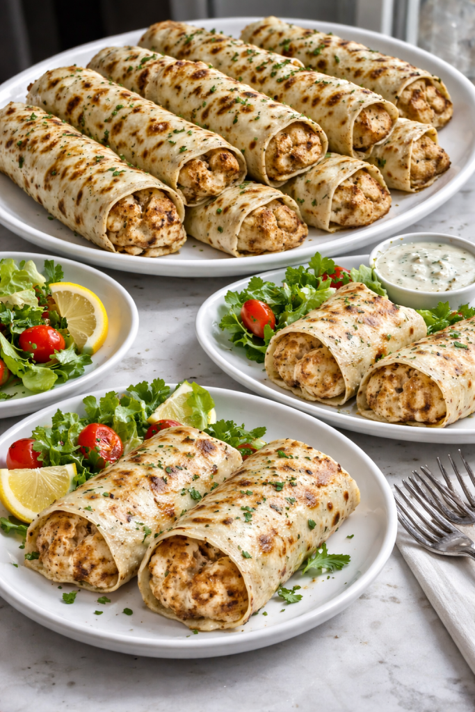 Cheesy Garlic Chicken Wraps