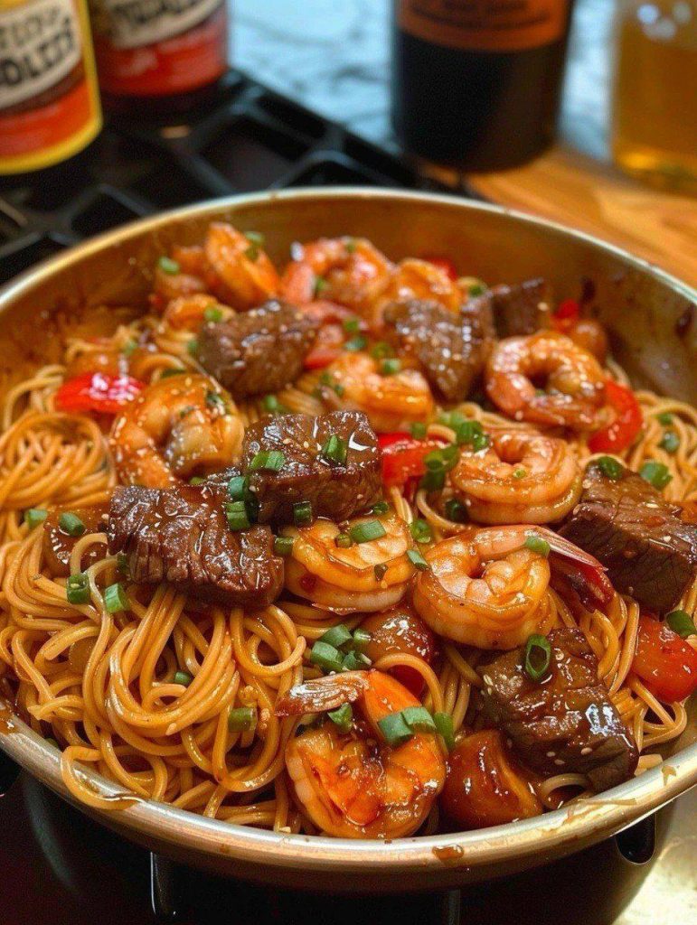 Steak & Shrimp Teriyaki Noodles