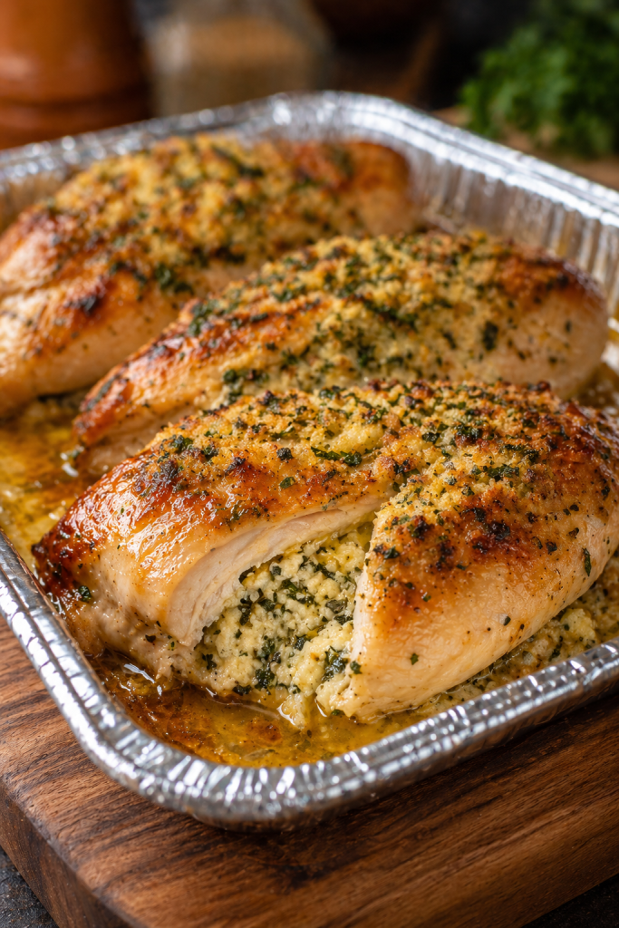 4-Ingredient Chicken and Stuffing Bake