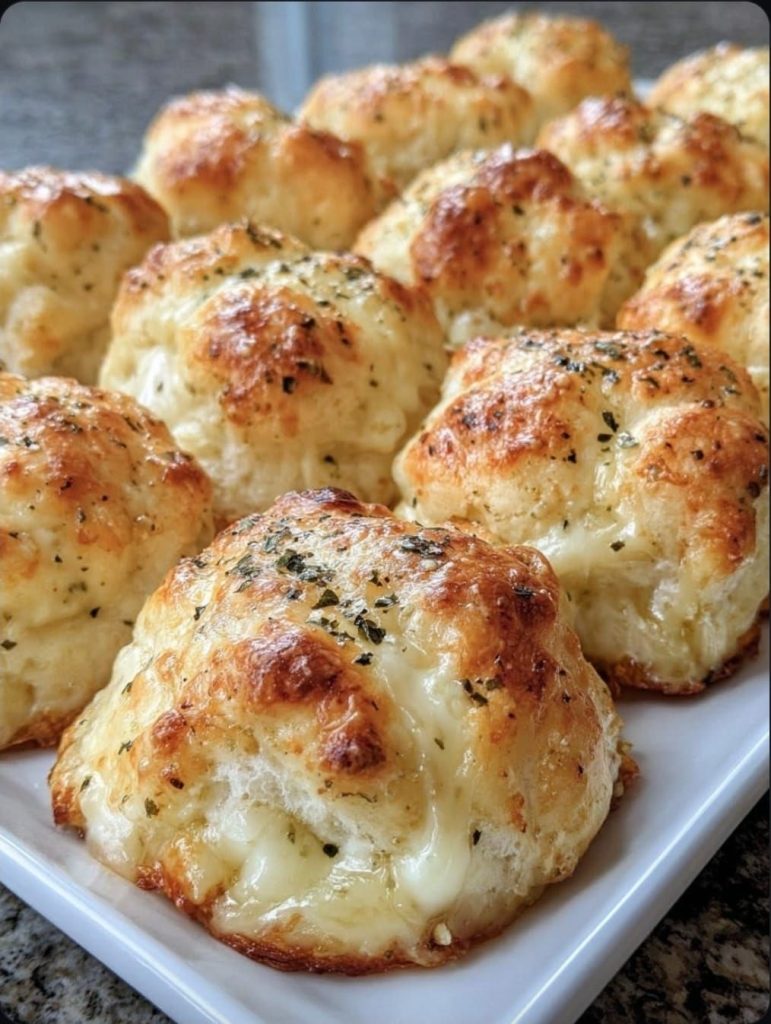Baked Garlic Butter Cheese Bombs