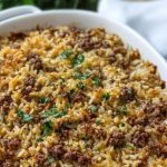 Cheesy Hamburger and Rice Bake