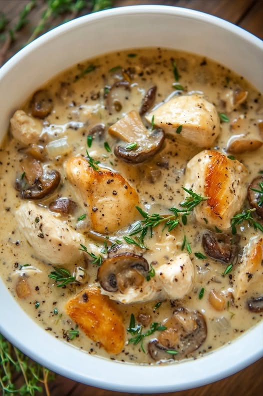 Creamy Chicken and Mushroom Soup