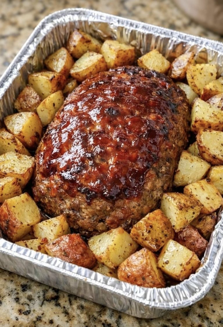 Oven Baked Meatloaf and Potatoes