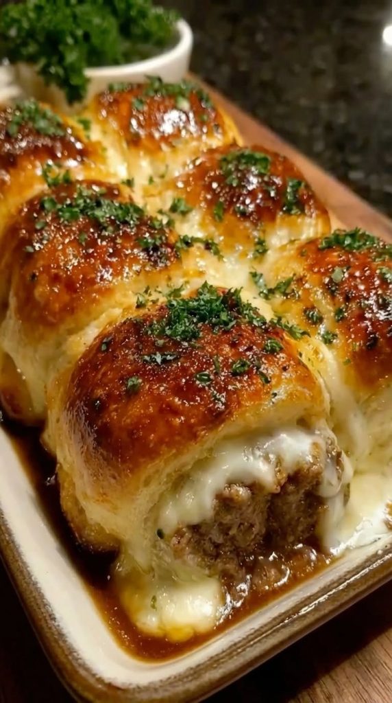 Garlic Parmesan Cheeseburger Bombs