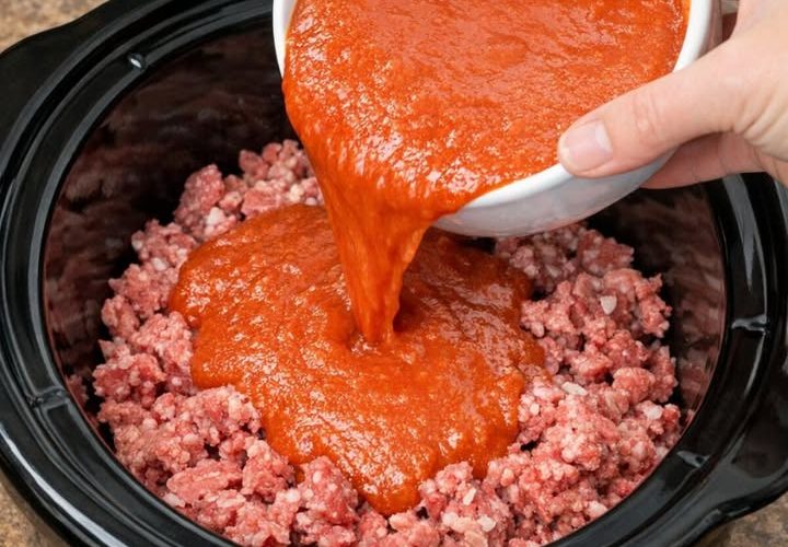 Slow Cooker Amish Country Tomato Beef Casserole