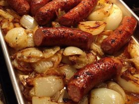 Smoky Glazed Sausage & Fried Onions