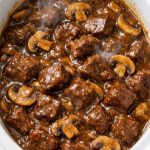 Slow Cooker 4-Ingredient Mushroom Beef Tips