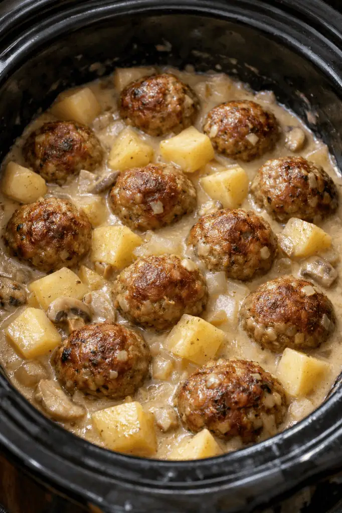 Slow Cooker Meatball and Potato Stew