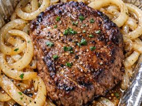 Oven Baked Beef & Onion Foil Packet