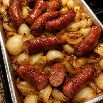 Smoky Glazed Sausage & Fried Onions