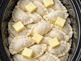 Crockpot Pierogi Casserole with Kielbasa