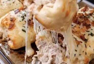 Loaded Bacon Chicken Alfredo Stuffed Breadstick Bombs