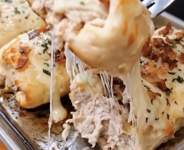 Loaded Bacon Chicken Alfredo Stuffed Breadstick Bombs