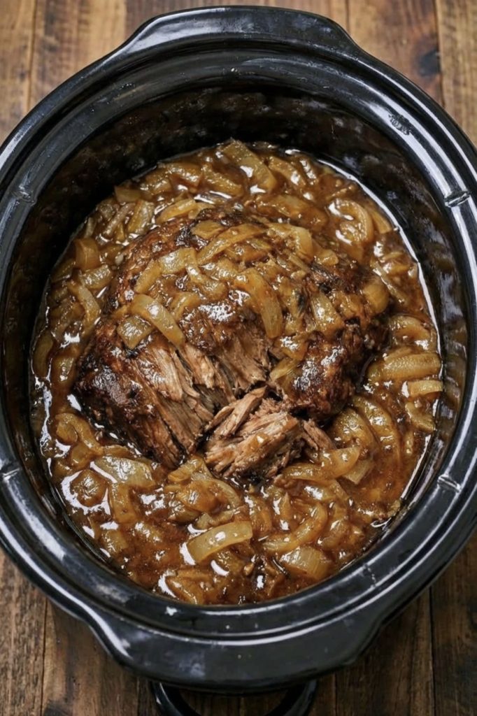 Slow Cooker 4-Ingredient Onion Soup Pot Roast