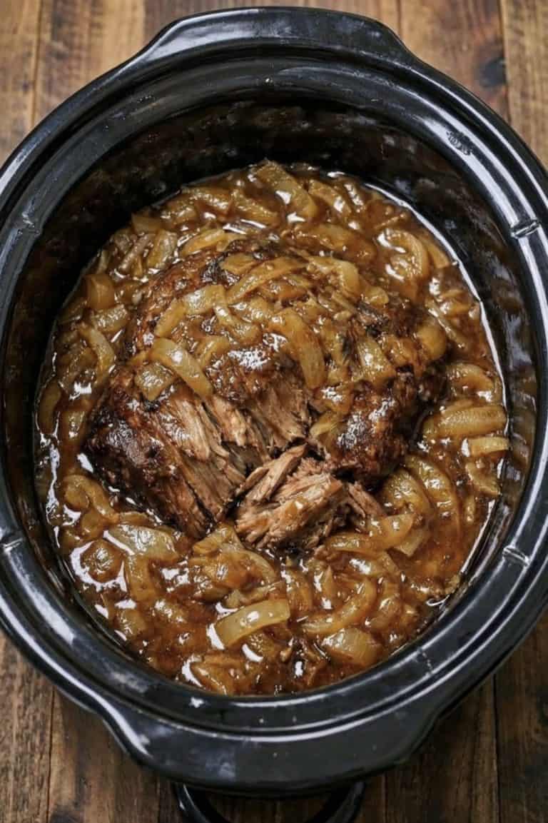 Slow Cooker 4-Ingredient Onion Soup Pot Roast